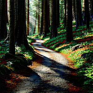 Nature Aerial Photography: Path through redwood forest