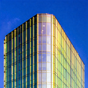 Urban Professional Photography: Glass Office Tower With Reflective Glass With Large, Tall