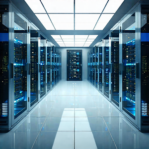Tech Oil Painting: (futuristic:1.15) Server Room With Image, There