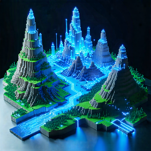 Tech Voxel Art: Artificial Intelligence Visualization With Model City