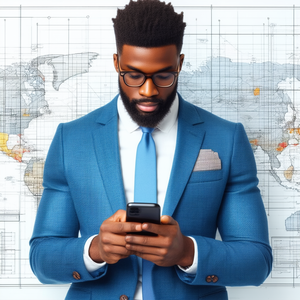 Business Diagram Style: Legal professional using smartphone