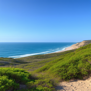 Nature Landscape Photography: Clear Sky Over Coastline With Beautiful Beach