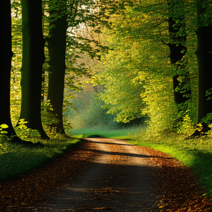 Nature Editorial Photography: Path through autumn woodland