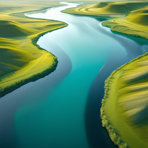 Nature Cinema 4D: Aerial view of winding river