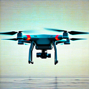 Tech Hdr Photography: Drone With Data Visualization With Blue Green