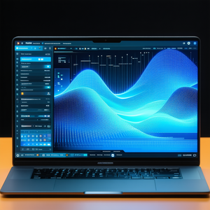 Tech Macro Photography: Laptop with data visualization