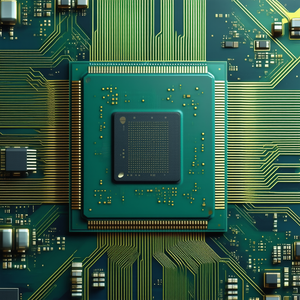 Tech Cinema 4D: Close-up of microprocessor