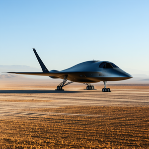 Tech Matte Painting: Aerospace Technology In Field Deployment With Large, Sleek,